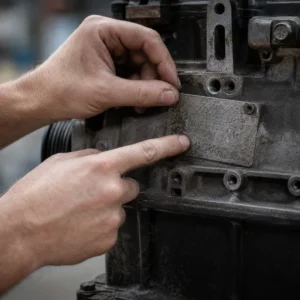 Comprobación del código de motor en un recambio usado